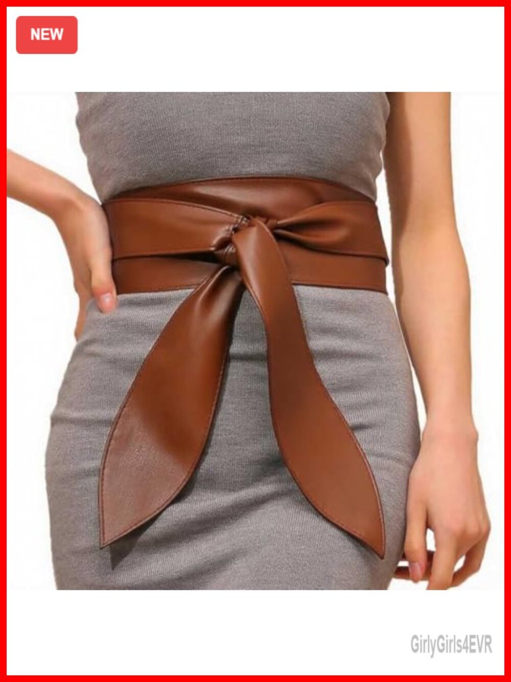 Leather Polyester Wide Obi Wrap Belt Adjustable Tie Knot Waist Cinch
